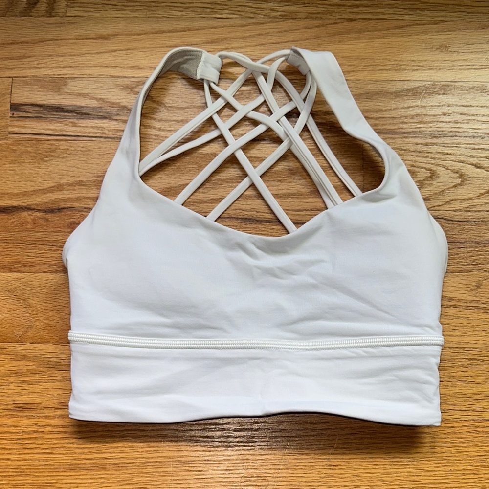 Women's Lululemon White Strappy Sports Bra